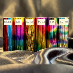 Hot Stamp Holographic Gilding Foil 12 Roll Sampler Pack- 3″ x10′ FREE SHIP