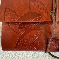 Leather Journal Refillable Rustic Diary Notebook Travel Journal Leaf Charm Brown