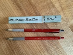 2 Vtg Koh-I-Noor 5611 Drafting Clutch Lead Holders, 7 Alvin HB Drawing Leads