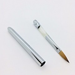 1Pc Round Tip Nail Makeup Art Brush #6 Metal Handle Pure 100% Red Kolinsky Sable