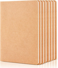 8 Pack Unlined Kraft Paper Notebooks, Blank Journal Note Pad for Drawing Writing