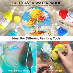 15 Colors Large Bulk Acrylic Paint Set 10 oz/300 ml for Artists