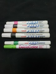 New Vintage Lot of 8 Uni-Paint PX-20 Medium Line Oil-Based Paint Markers LOOK!