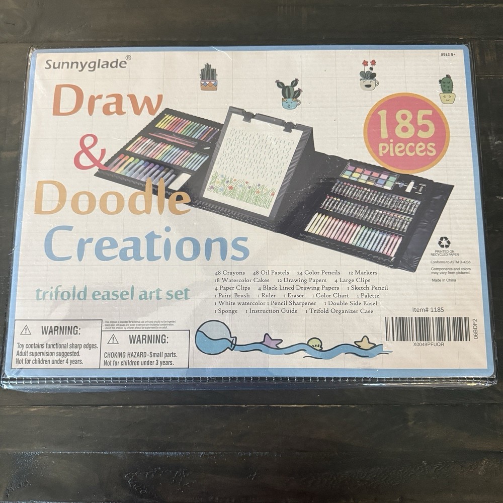 Drawing Coloring Summer Activity Set Sunnyglade 185 Piece Double Sided Trifold
