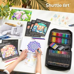 124-Piece Drawing Kit with Pencils & Paper Pads