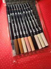 Tombow Dual Brush Pens (Fine and Brush Tip) Portrait Palette, 10 Pieces