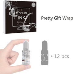 White Alcohol Ink Set – 4 Ounce 2 Type Color for Resin 12 x 10ml