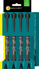 Calligraphy Marker Pen – Italic Set of 4 – BLACK