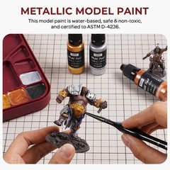 10 Colors Metallic Model Paint Set, 20ml Ready to Use Modeling Acrylic Paints…