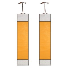 37.4″ x 8.7″ 2 Pcs Blank Hanging Scroll Paper Wood Rod, Bright Yellow