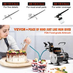 SucceBuy Professional Dual Action Airbrush Kit 120W Electric Spray Gun Air Brush