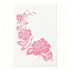 TIAMECH A4 Reusable Flower Stencil for Painting – 8.3×11.7 inches, White