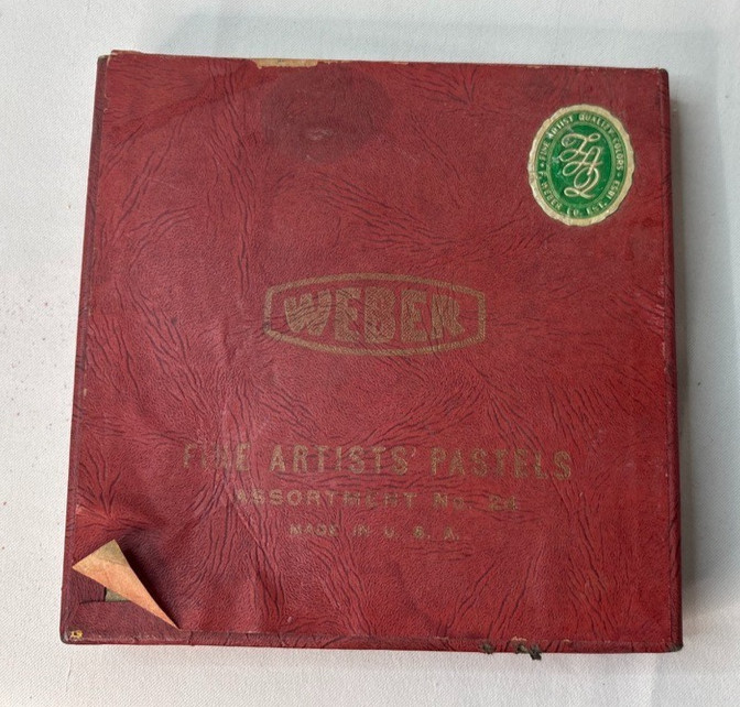 Vintage F. WEBER Co. Fine Artists Chalk Pastels Assortment 24 Pieces w/ Box W326