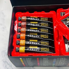 Arteza Acrylic Paint, Set of 60 Colors/Tubes (0.74 oz, 22 ml) with Storage Box