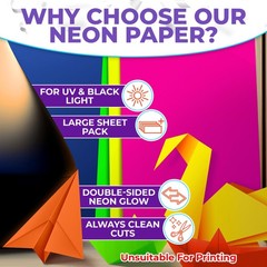 8.3 x 11.8 x 0.01 inches, Pink, Green, Yellow, Orange, Fluorescent Orange-red
