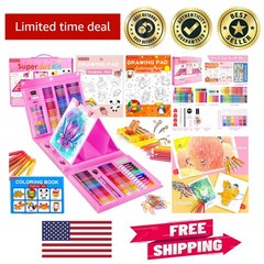 All-in-One 283-Piece Art & Craft Set with Double-Sided Easel, Perfect Gift