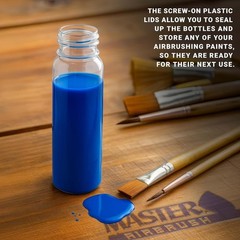 Versatile Set of 10 Transparent 3.4oz Jars with 30° Adapter for Airbrush Usage