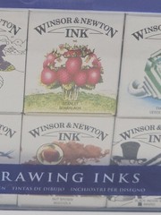 Winsor & Newton Drawing Inks NIB Set of 8 Calligraphy Red, Violet, Black, Brown,