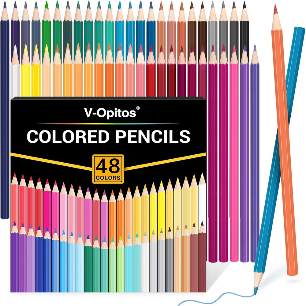 48 Pack Colored Pencils Set, Pre-Sharpened Coloring Pencils for Kids Beginners,
