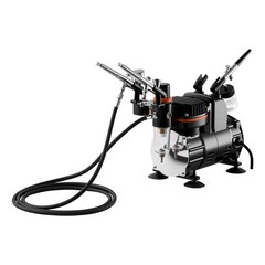 Uimoso Airbrush Kit with Compressor, 3 Brushes, 3 Nozzles for Painting Tasks