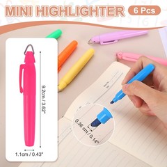 6 Pcs Chisel Tips Bible Highlighters with Triangle Hook, Fluorescent Pink