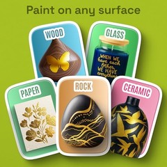 Acrylic Paint Markers for Rock, Fabric, Wood, Glass, Eggs – Dual-Tip 5 Gold