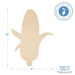 Corn on the Cob Wood Cutout 12″x9″, Unfinished for Autumn Crafts | Woodpeckers