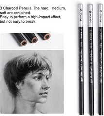 Professional Drawing Artist Kit Set Pencils Sketch Charcoal Rolling Bag 29-Piece