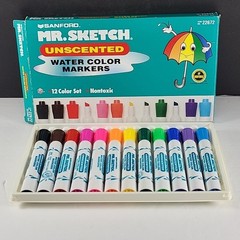 Vtg Sanford Mr Sketch Unscented Nontoxic Water Color Markers 12 Set Odorless