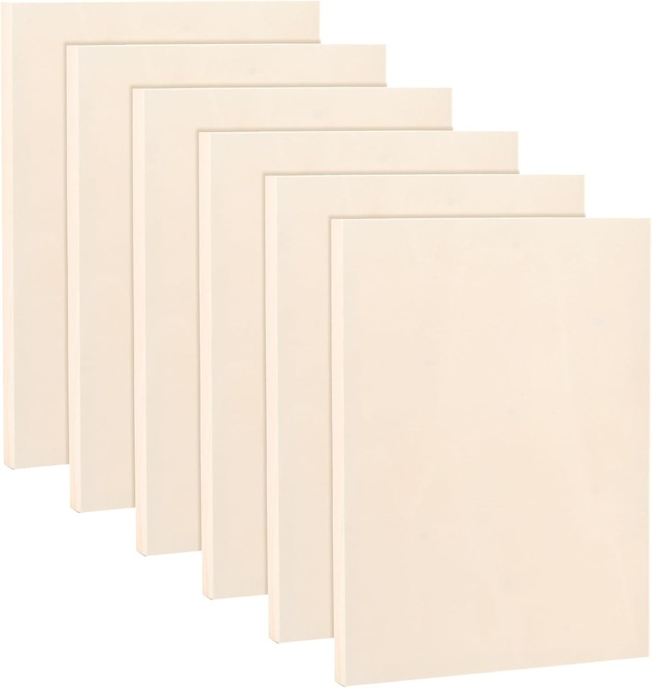 6 Pack 9 x 12 Inch Wood Canvas Panels, Unfinished Wooden Canvas Boards Wood C…