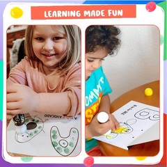 Chalkola 16 Washable Dot Markers for Toddlers | w/ 50 Page Coloring Activity …