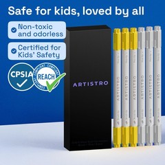 ARTISTRO Gold & Silver Acrylic Paint Pens – 1 Count (Pack of 6), Gold&Silver