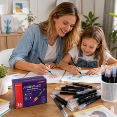 12/24/36 Colors Acrylic Paint Marker Pens Kids Drawing Rock Painting Crafts US