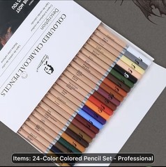 24 Giorgione Colored Charcoal Pencils NEW Shipping Included