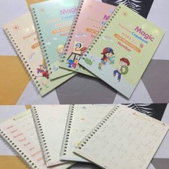 4X Magic Practice Copybook Magical Pen, Number Tracing Book Reusable Handwriting
