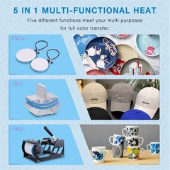 Heat Press Machine 15×15 I5 in 1 Digital Sublimation HORGELU Upgraded Swing