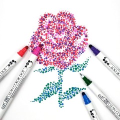 Kuretake CLEAN COLOR DOT Dual tip markers 6 colors set, 0.5mm fine tip and a …