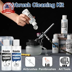 Roizefar Airbrush Cleaning Kit, Airbrush Cleaning Pot with 6 Airbrush Cleaner an