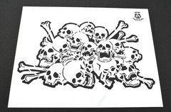 12″ Airbrush Spray Painting Mylar Stencil Set – RC Mask 2 PACK Skeleton SKulls
