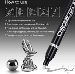 Silver Chrome Marker Pen Mirror Reflect Art Marker Paint Pen DIY