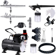 Airbrush Compressor Kit 3 Guns Model Nail Cake Art