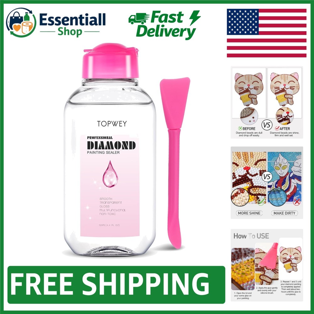 Waterproof Diamond Painting Adhesive with Applicator – 4.4 Fl Oz Clear Solution
