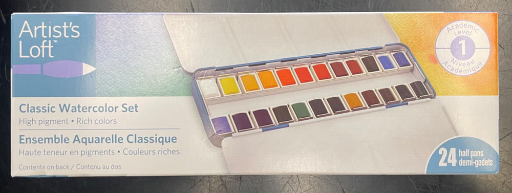 Artist’s Loft Classic Watercolor High Pigment Half Pan Set, 24ct