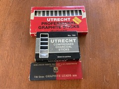 Vintage Artists Charcoal Lot – Utrecht Charcoal & Graphite Sticks & Koh I Noor