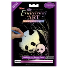 Royal Brush Holographic Foil Engraving Art Mini Kit 5″X7″-Bamboo Panda (6Pk)