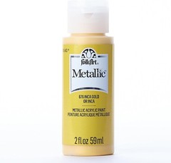 Vibrant Inca Gold Metallic Acrylic Paint – 2 Fluid Ounces for Diverse Surfaces