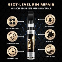 Matte Black Rim Touch Up Paint, Efficient Wheel Paint Pen for Metal, Also Match