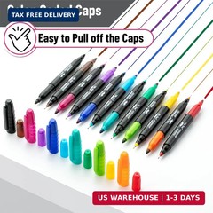 Mr. Pen- Dual Tip Permanent Markers, 24 Pack, 12 Colors, Fine & Ultra Fine Tips,