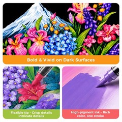 90 Colors Acrylic Paint Markers Set – Brush Tip, Non-Toxic, High Coverage for Gl