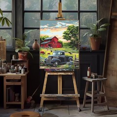 Paint by Numbers Kit for Adults – Farm DIY Adult Paint by Number Kits Natural
